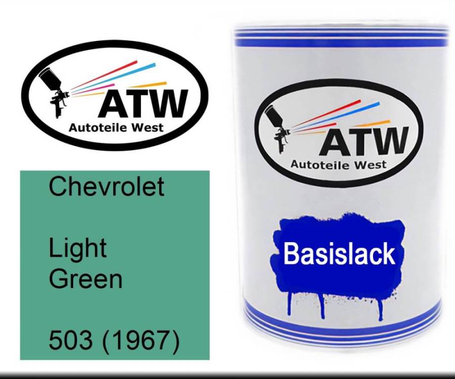 Chevrolet, Light Green, 503 (1967): 500ml Lackdose, von ATW Autoteile West.